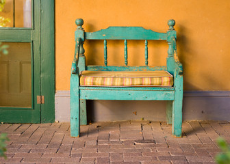 Fototapeta premium Antique Wooden Bench in Santa Fe