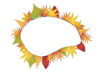 Vector illustration. Frame from the leaves on a white background.