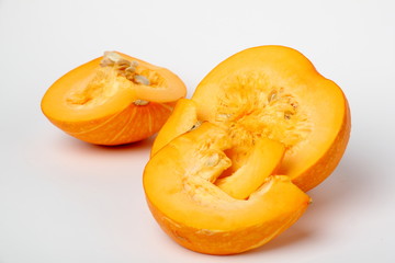 Pumpkin / Fresh pumpkin cut into slices.