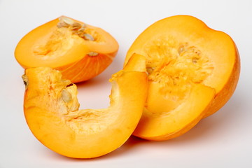 Pumpkin / Fresh pumpkin cut into slices.