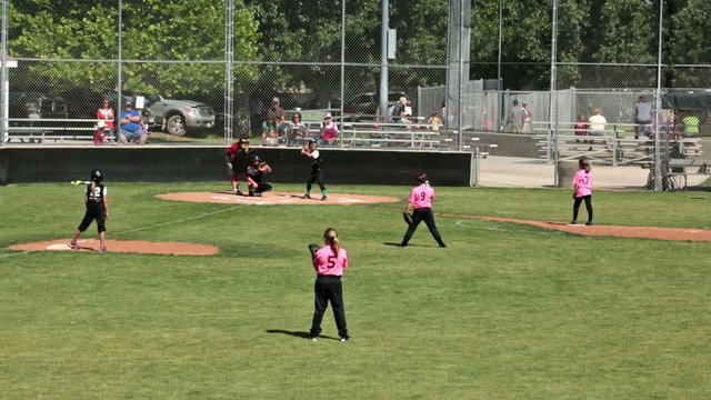 Softball game young girls championship fast motion HD 3259