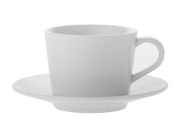 white coffee cup on white background
