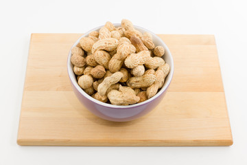 plateful of a peanut costs on a plate on a white background
