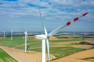 Aerial view on the windmills