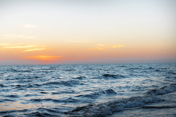 Sunset on the summer beach