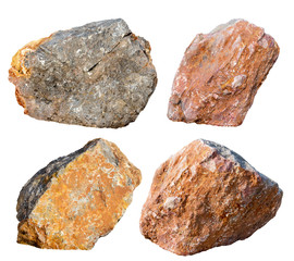 big granite rock stone isolated on white