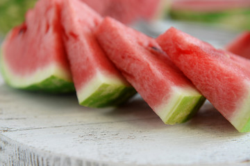 Sliced watermelon closeup