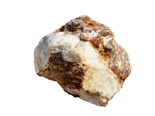 big granite rock stone isolated on white