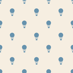 Naklejka premium Seamless Background with hot air balloons retro.