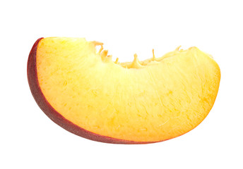 Peach slice on white