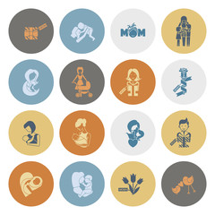 Fototapeta premium Happy Mothers Day Icons