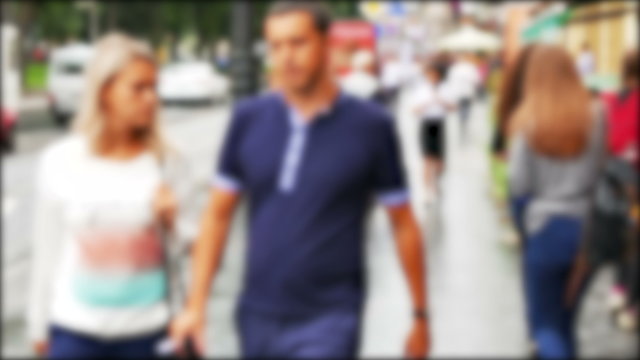 Blurred silhouettes of people on street4K ( 3840x2160)