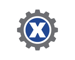 X Letter Gear Logo