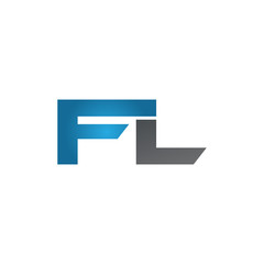 FL company linked letter logo blue