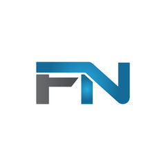FN company linked letter logo blue