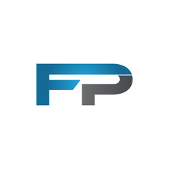 FP company linked letter logo blue