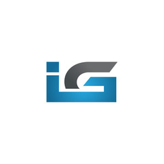 IG company linked letter logo blue