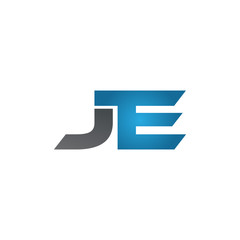 JE company linked letter logo blue