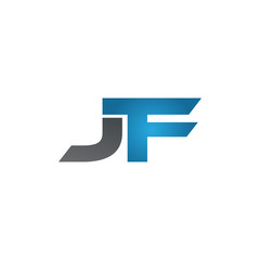 JF company linked letter logo blue
