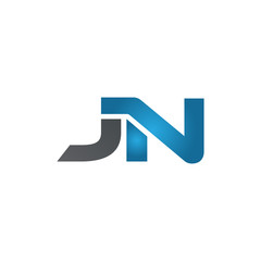 JN company linked letter logo blue