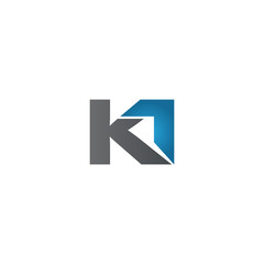 KI company linked letter logo blue