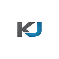 KJ company linked letter logo blue