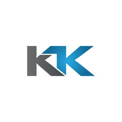 KK company linked letter logo blue