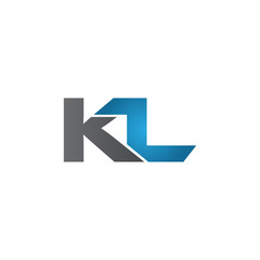 KL company linked letter logo blue