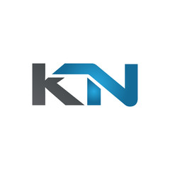 KN company linked letter logo blue