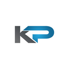 KP company linked letter logo blue