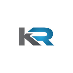 KR company linked letter logo blue