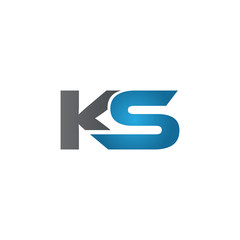 KS company linked letter logo blue