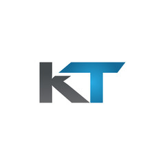 KT company linked letter logo blue