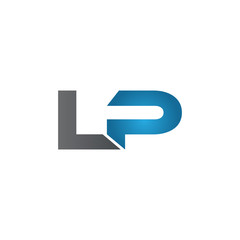 LP company linked letter logo blue