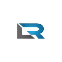 LR company linked letter logo blue