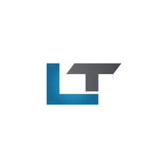 LT company linked letter logo blue