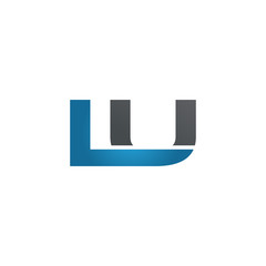 LU company linked letter logo blue