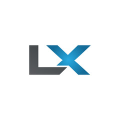 Obraz premium LX company linked letter logo blue
