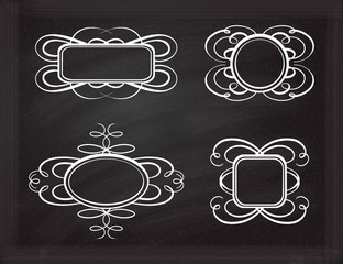 Vector frames set on the chalkboard.