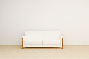 bright sofa in the room