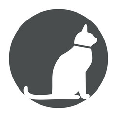 Icono plano gato redondo gris #1