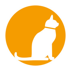 Icono plano gato redondo naranja #1