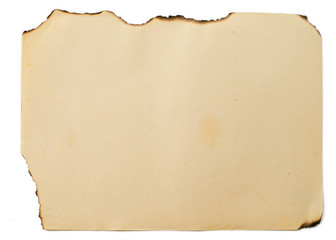 sheet of old burned paper