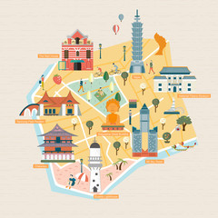 Taiwan travel concept - obrazy, fototapety, plakaty
