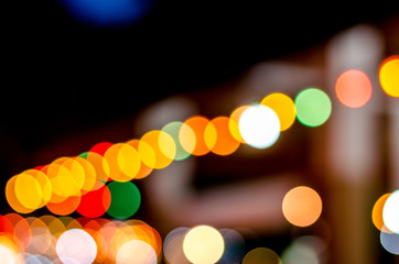 Abstract bokeh around office in night