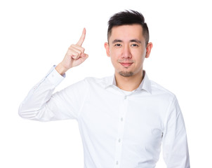 Fototapeta premium Businessman with finger point up