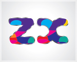 colorful shapes alphabet from A to Z vector