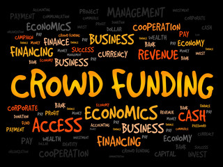 CROWD FUNDING word cloud, business concept