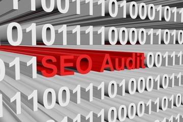 SEO Audit is presented in the form of binary code