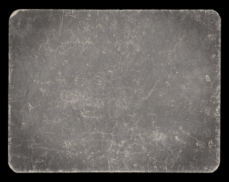 Vintage banner or background isolated on black with clipping path, rich grunge texture, antique paper mounted onto cardboard, suitable for Photoshop blending purposes, hi res.